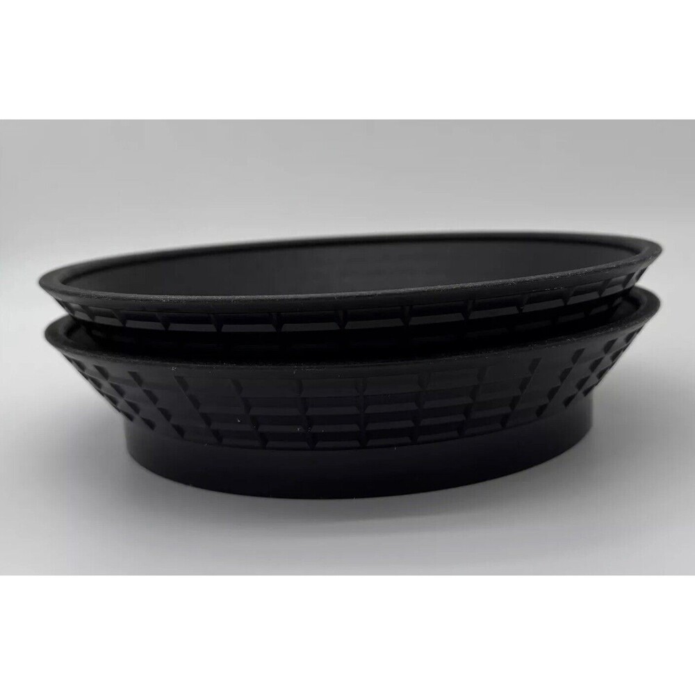 Tablecraft 15759BK 10.5" Black Plastic Polypropylene Diner Food Platter Basket 2